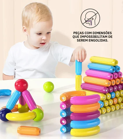 Brinquedo Magnético Criativo - BLOCOS EDUCACIONAIS + BRINDE GRÁTIS!